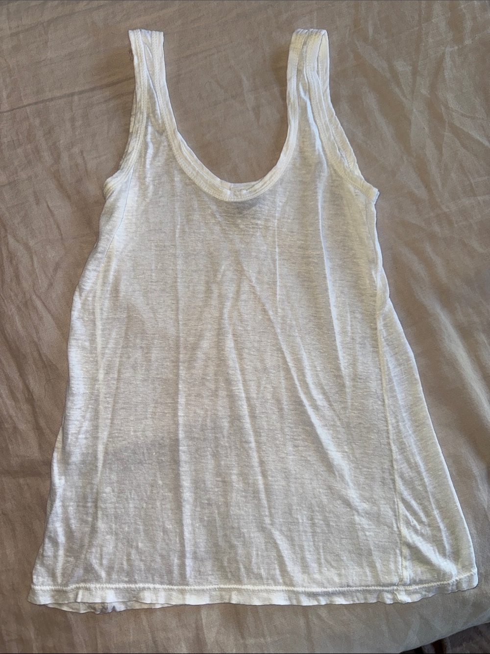 Sunday White Scoop Neck Tank Top